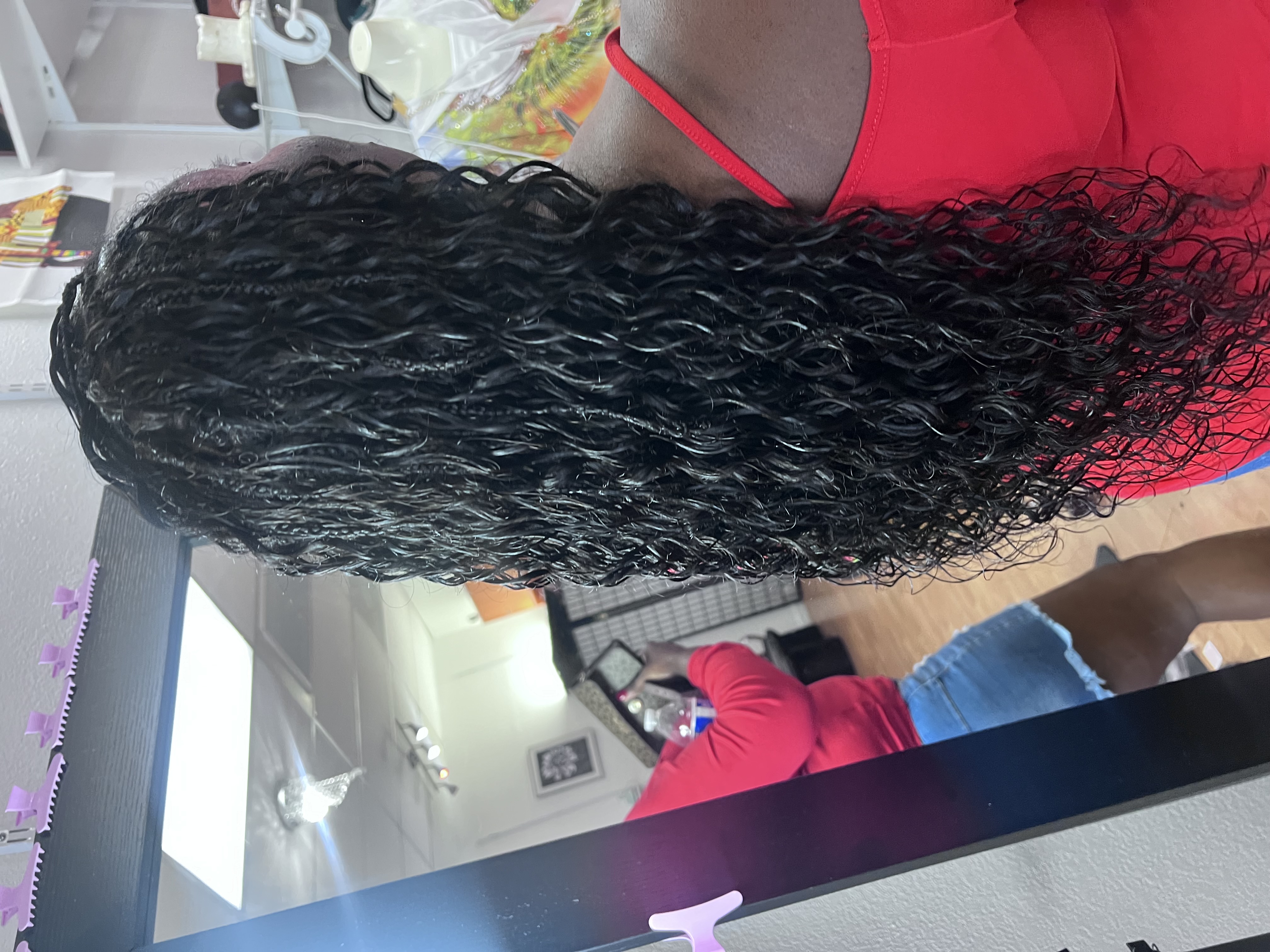 Long curly weave installation - MJADE Beauty