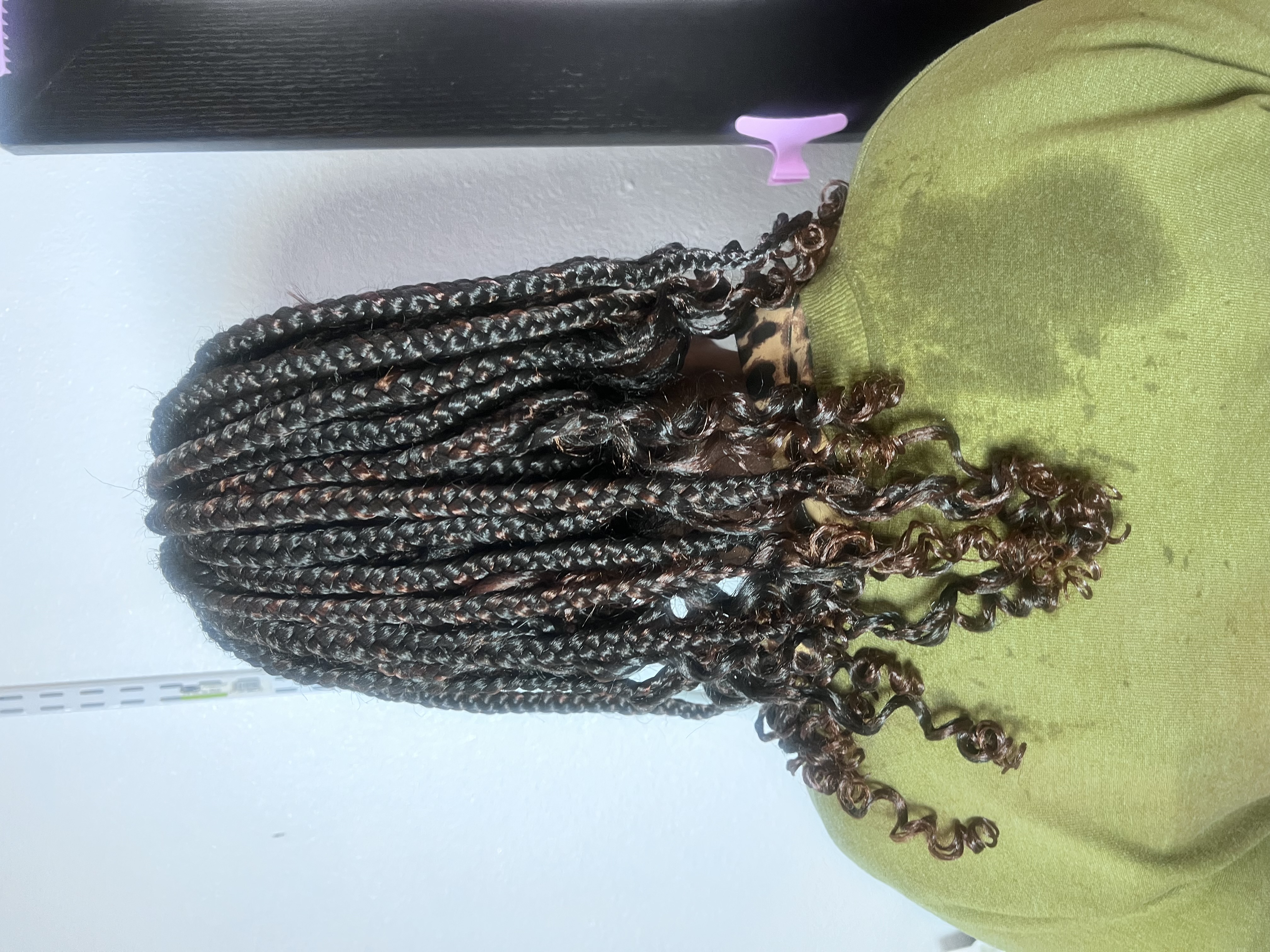 Boho braids with curly ends on mannequin - MJADE Beauty